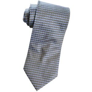 Wabo Silk Tie Geometric Pattern Blue Gold Mens Necktie Made In Korea